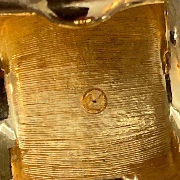 SWAROVSKI Vintage 1990's Black And Gold Classic Gripoix Hoop  - Picture 4 of 5